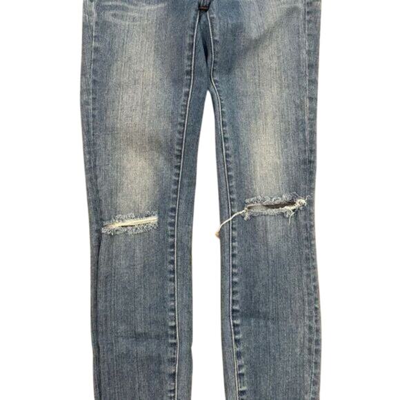 Madewell High-Riser Skinny Jeans Raw Hem Medium Wash Women's Size 25 - Picture 3 of 6